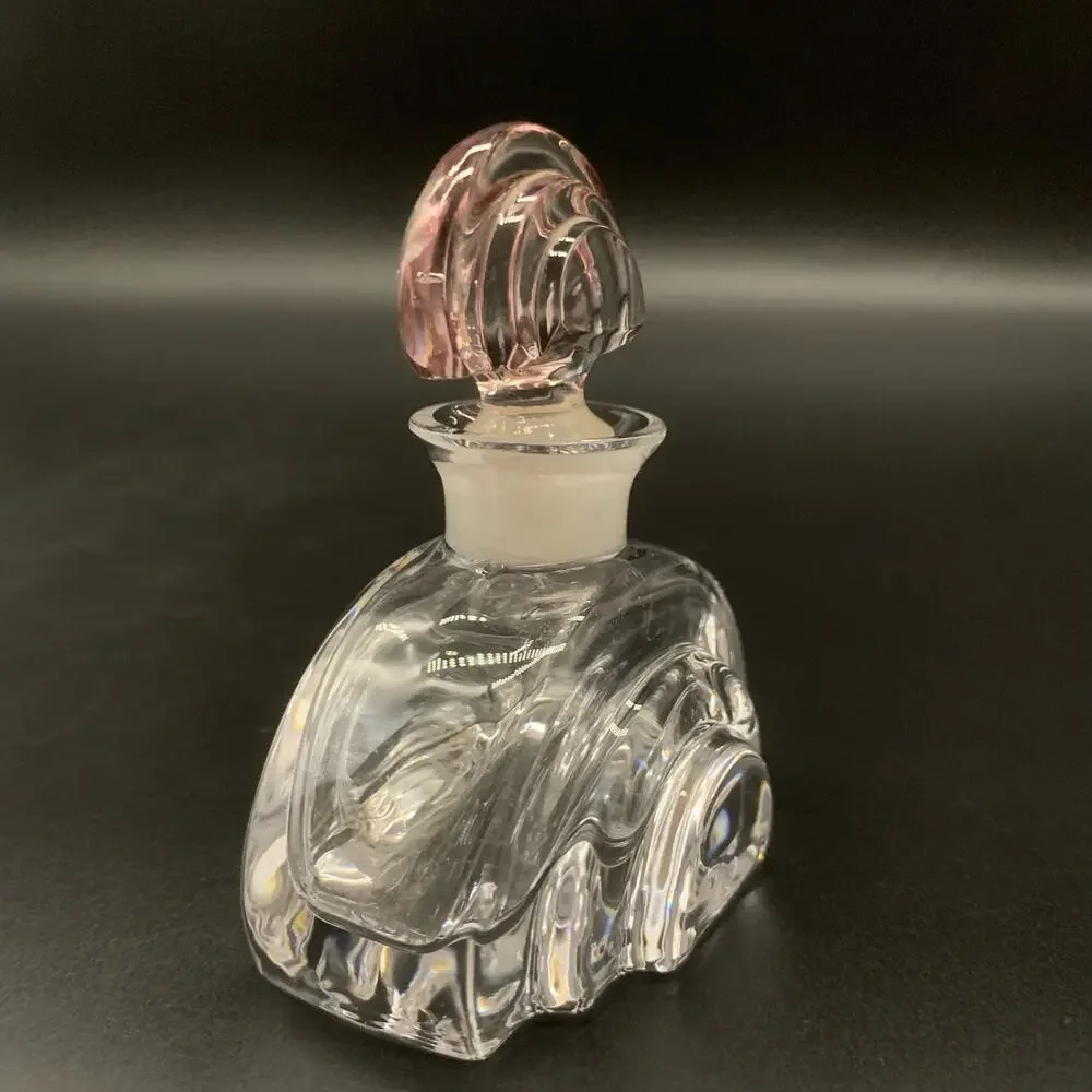 Collezione Glass Line Italy Art Deco Style Genuine Lead Crystal Bottle Pink Lid - Picture 2 of 11